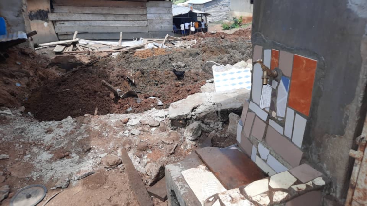 Toilet caves in due to in-house mining and woman dies